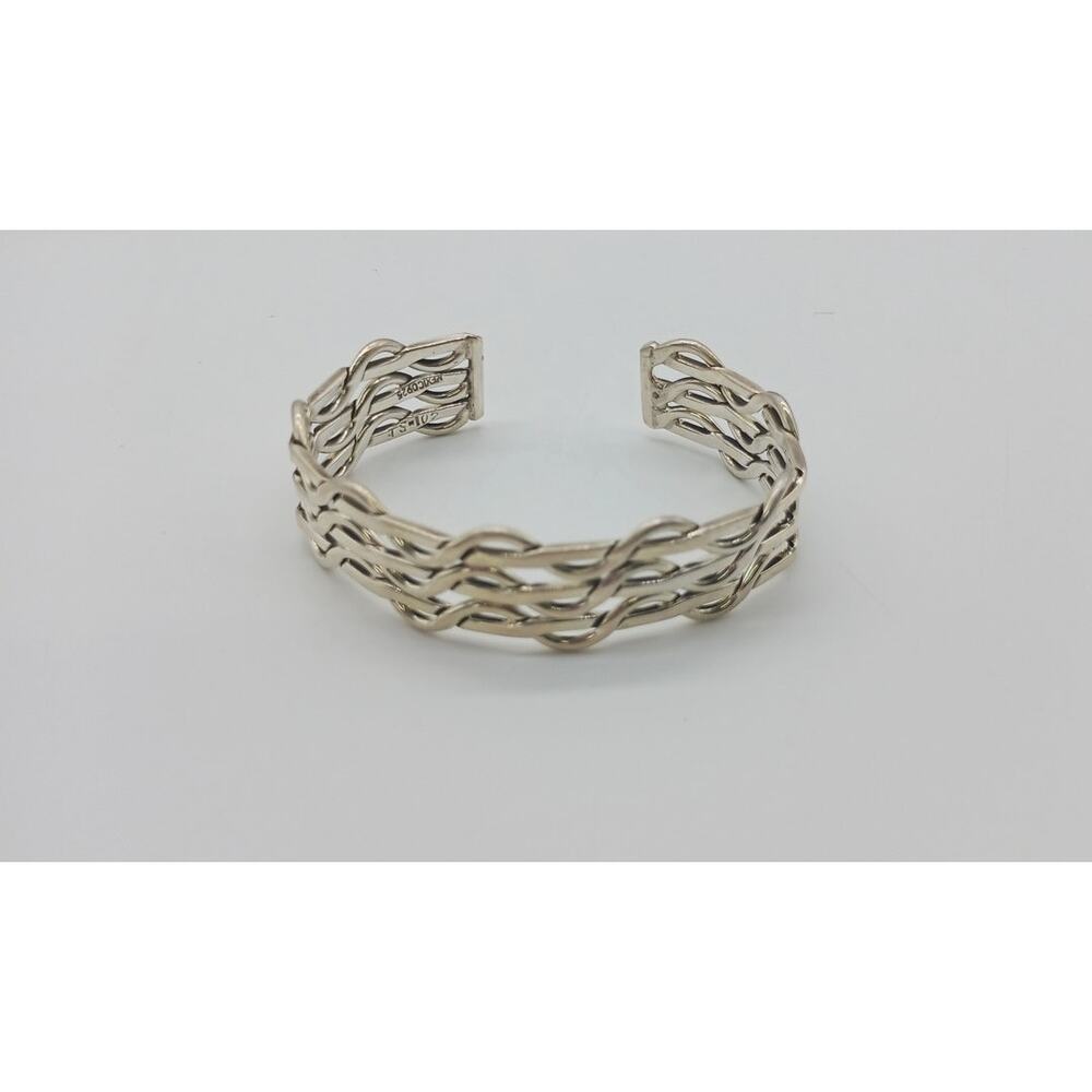 Sterling Silver Mexico 925 Cuff Bracelet Wire Weave 25g